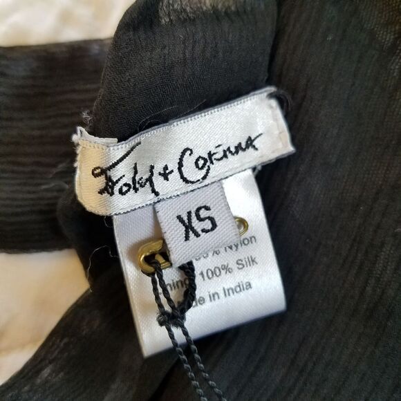 Foley + Corinna Beaded Floral Silk Cardigan Draped Open Front Vest XS - Picture 8 of 9